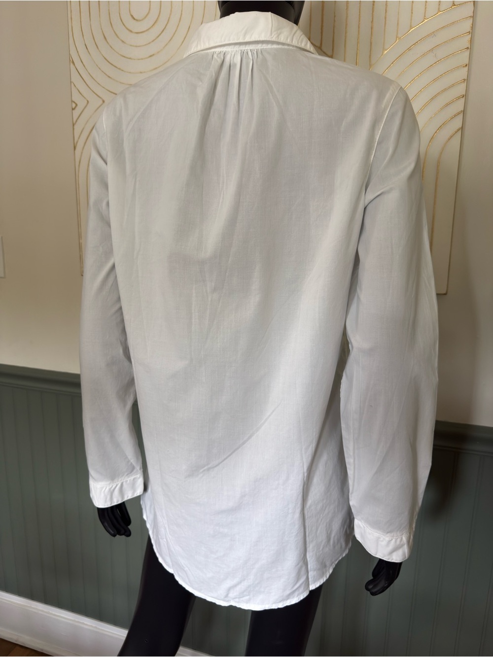 Garnet Hill Organic Pima Cotton Tunic
Blouse Small White Long Sleeve Popover - Picture 8 of 10